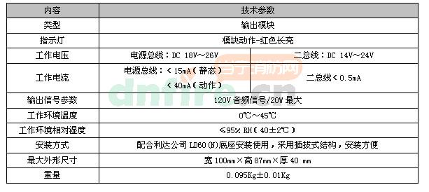 LD6804EN主要技術(shù)指標(biāo)