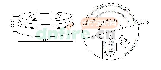JTY-GF-LD3901/B獨(dú)立煙感結(jié)構(gòu)與外形尺寸圖