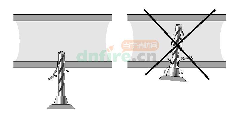 空氣采樣煙霧探測(cè)器的采樣孔鉆孔 