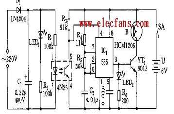 聲光報警器電路圖