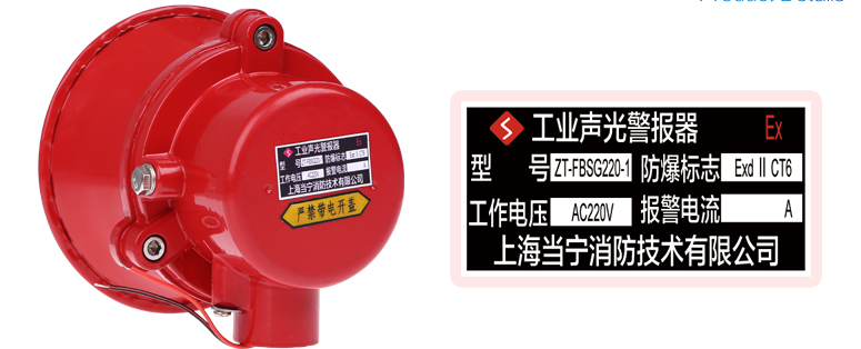 ZT-FBSG220-1工業(yè)聲光警報器含銘牌照片