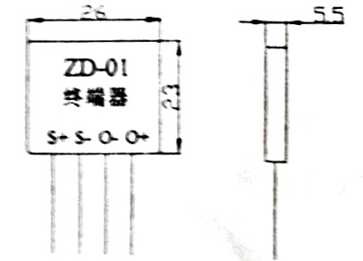 ZD-01終端器的外形示意圖