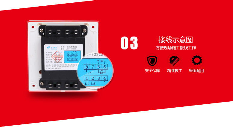 J-SAP-M-VM3332A消火栓按鈕背部銘牌展示