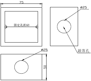 接線盒結(jié)構(gòu)尺寸外形示意圖