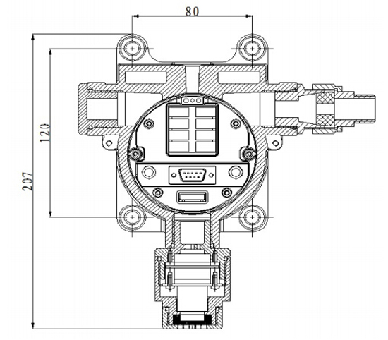 SL-D710點型可燃氣體探測器外形尺寸圖