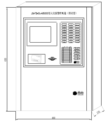 JB-TB-SL-M5000火災(zāi)報警主機(jī)外形與結(jié)構(gòu)尺寸圖