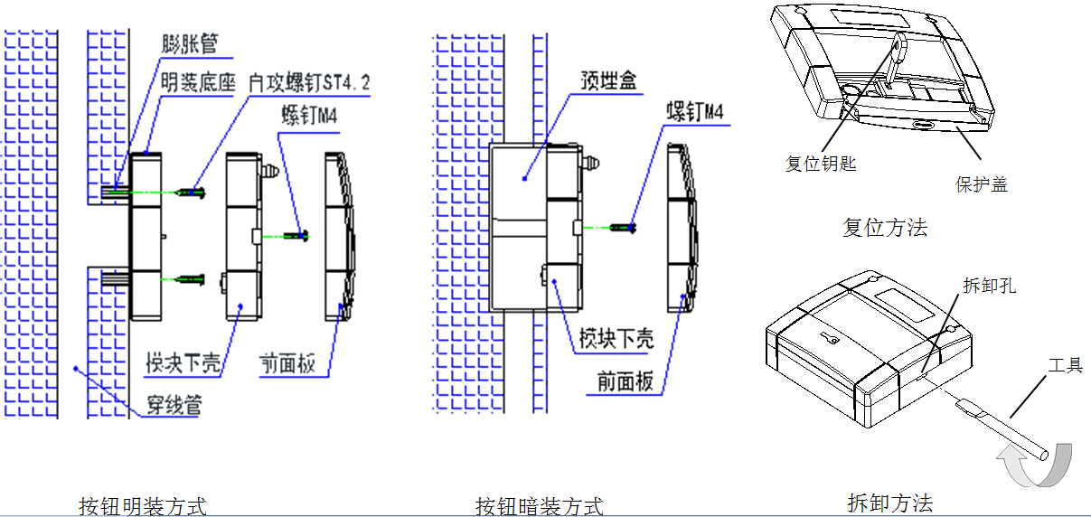J-SAB-M-BK8400-H消火栓按鈕安裝圖