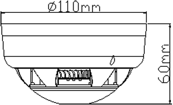 SHS-BK3DA獨(dú)立式感煙火災(zāi)探測報警器結(jié)構(gòu)尺寸圖