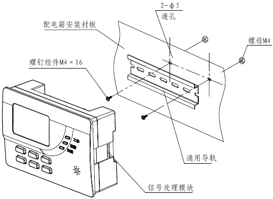 DH-GSTN5300電氣火災(zāi)監(jiān)控探測器信號處理模塊導(dǎo)軌安裝圖示