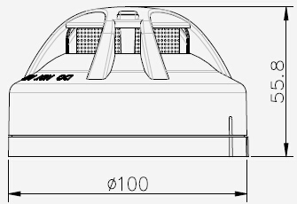 JTY-GM-TX3100點型光電感煙火災(zāi)探測器外形及尺寸示意圖