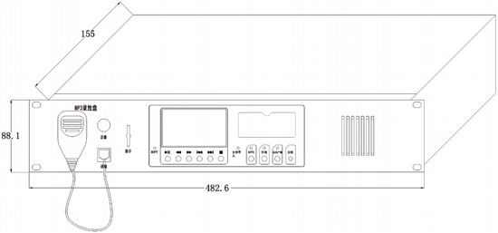 HY2722D MP3播放盤(pán)外形尺寸圖