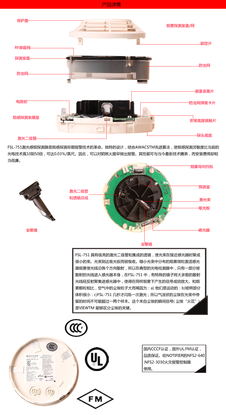 FSL-751智能高靈敏度激光感煙探測(cè)器產(chǎn)品詳情