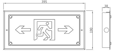 KE-BLJC-1LROE1W-RO1S集中電源集中控制型消防應(yīng)急標(biāo)志燈具（嵌入式）