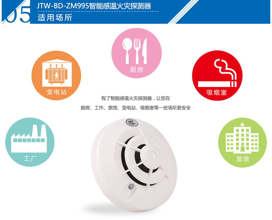 JTW-BD-ZM995智能感溫火災(zāi)探測器產(chǎn)品應(yīng)用場所