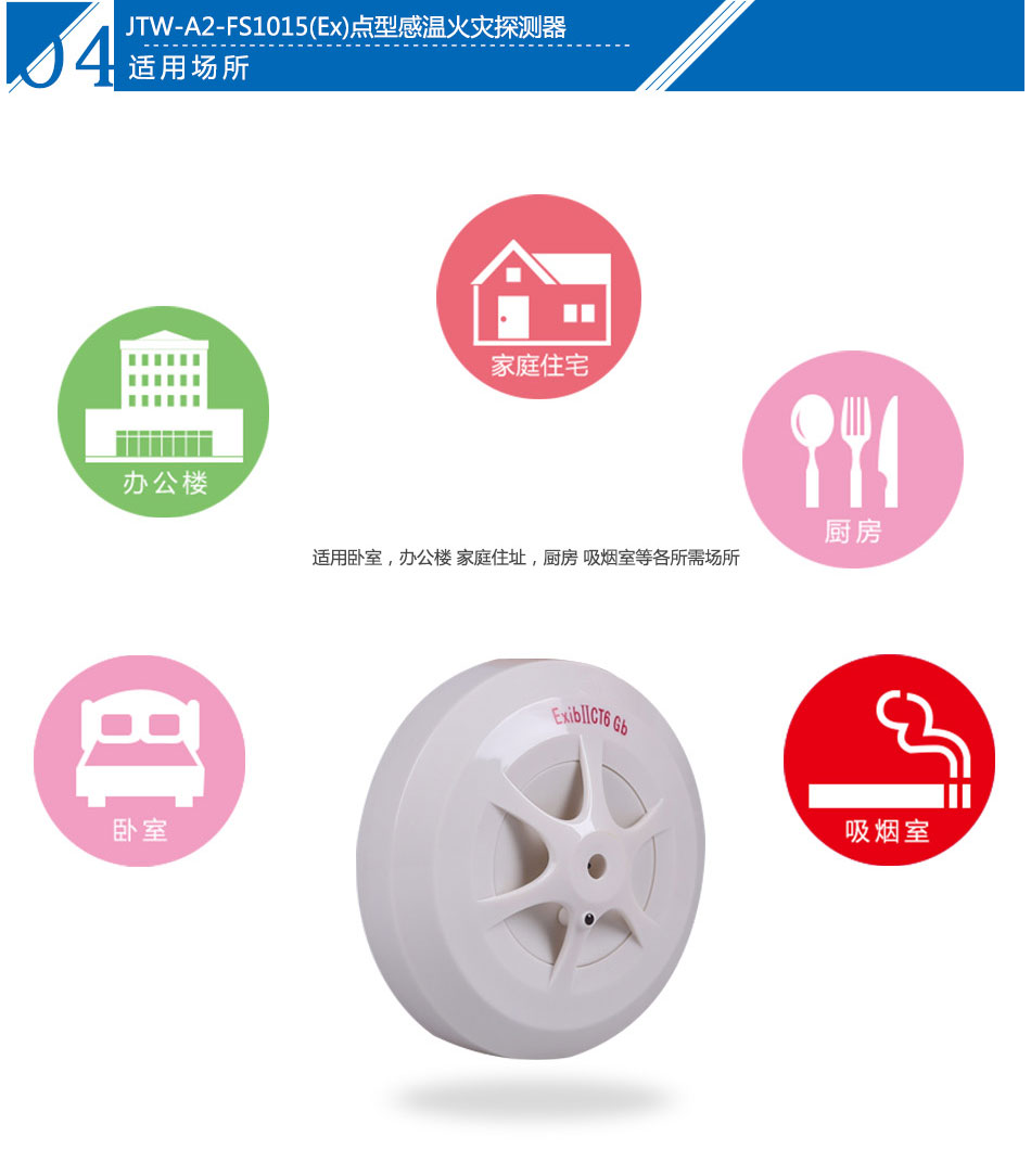 JTW-A2-FS1015(Ex)點(diǎn)型感溫火災(zāi)探測(cè)器產(chǎn)品應(yīng)用場(chǎng)所