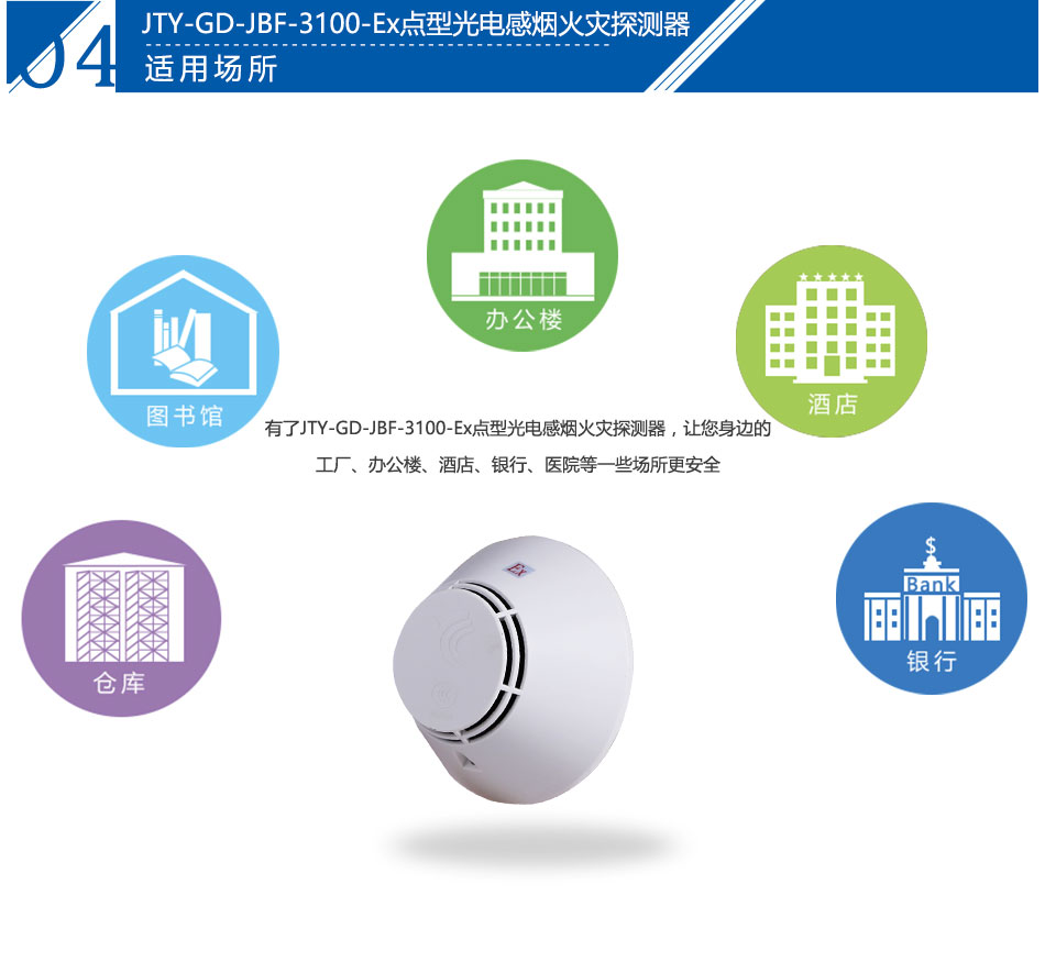 JTY-GD-JBF-3100-Ex點型光電感煙火災(zāi)探測器產(chǎn)品應(yīng)用場所