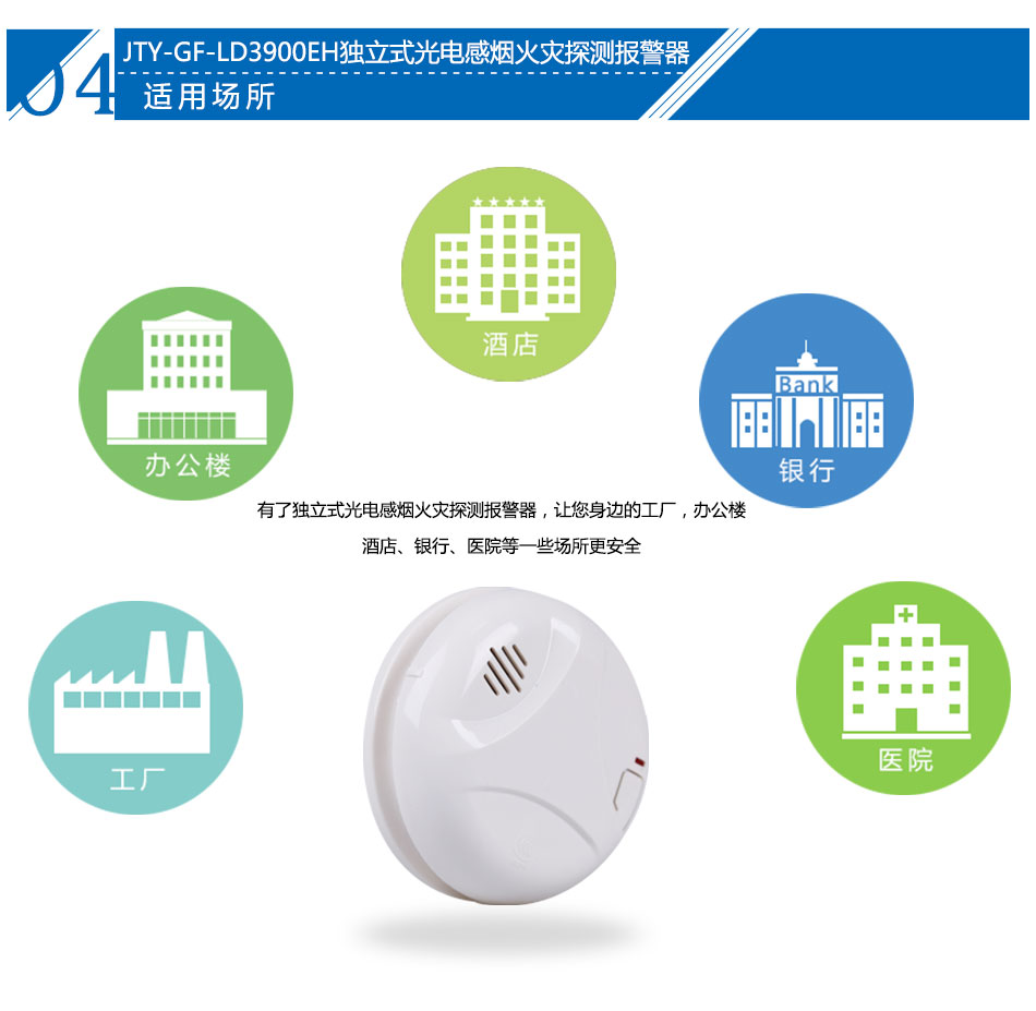 JTY-GF-LD3900EH獨(dú)立式光電感煙火災(zāi)探測報(bào)警器實(shí)拍應(yīng)用場所
