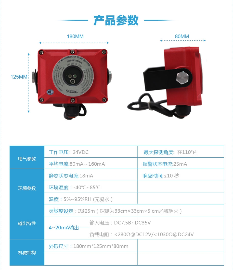 JTGB-UF-XSS665紅外多參量火焰探測器參數(shù)