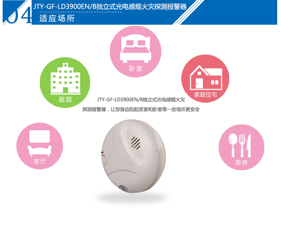 JTY-GF-LD3900EN/B獨立式光電感煙火災探測報警器應用場所