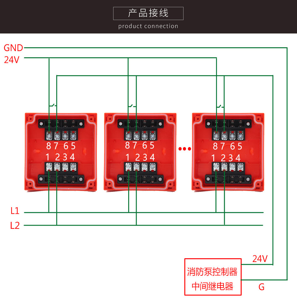 JBF-3333A消火栓按鈕接線圖