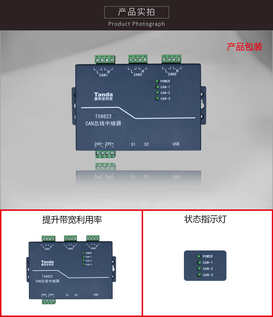 TX6622CAN總線中繼器實(shí)拍圖