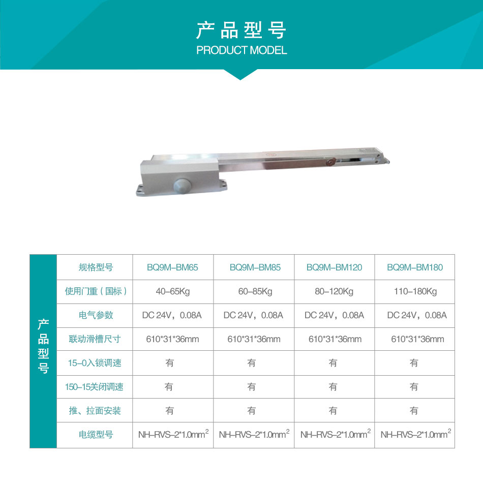 BQ9M-BM聯(lián)動(dòng)閉門器參數(shù)