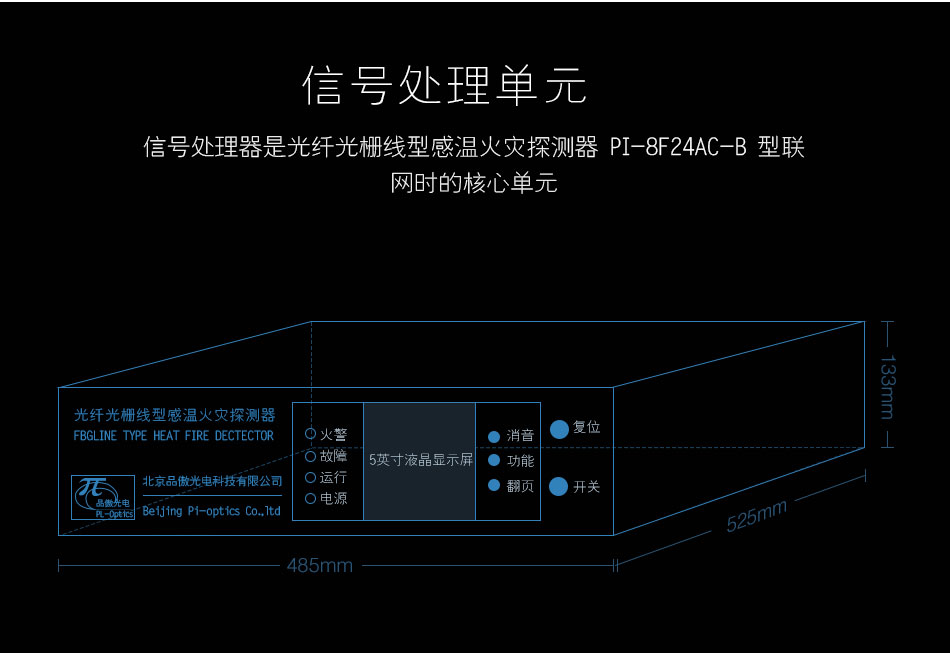 FI-FBGB3線型光纖光柵感溫火災(zāi)探測(cè)器信號(hào)處理單元