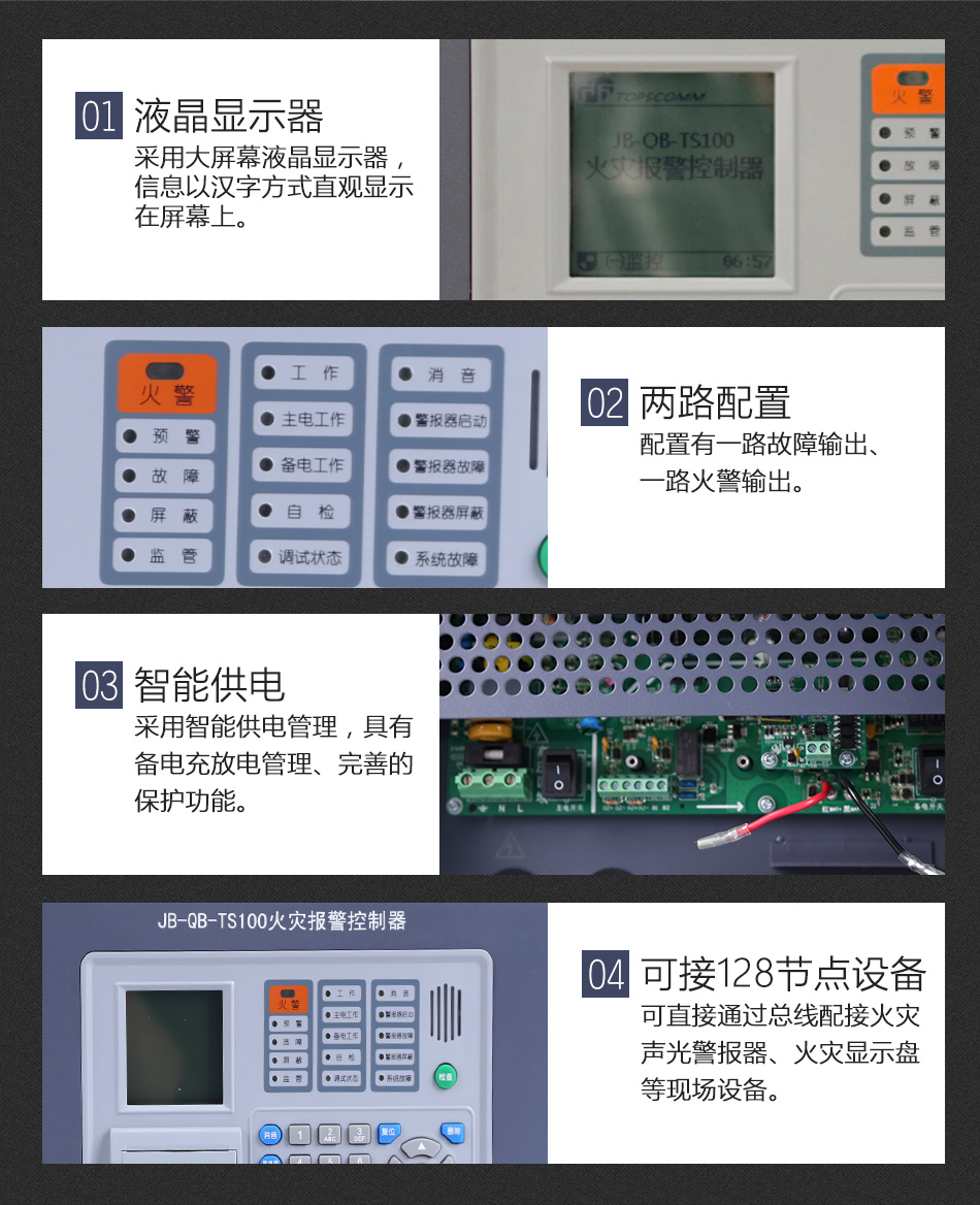 JB-QB-TS100火災(zāi)報警控制器產(chǎn)品特點介紹