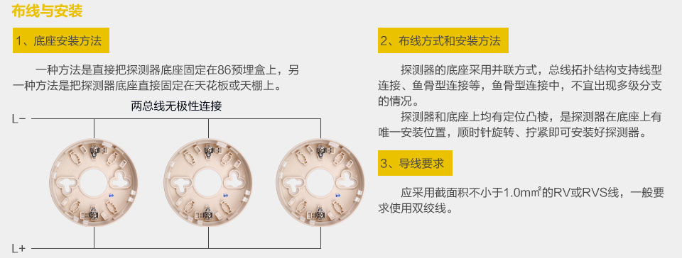 賦安點(diǎn)型光電感煙火災(zāi)探測(cè)器的安裝方法