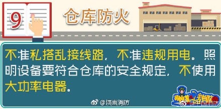 倉庫防火九注意