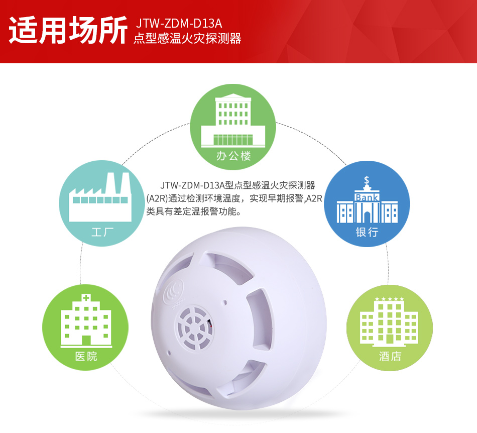 JTW-ZDM-D13A點型感溫火災探測器適用場所