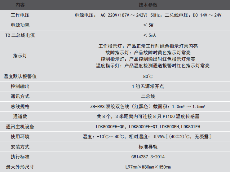 LDT9006EH測(cè)溫式電氣火災(zāi)監(jiān)控探測(cè)器