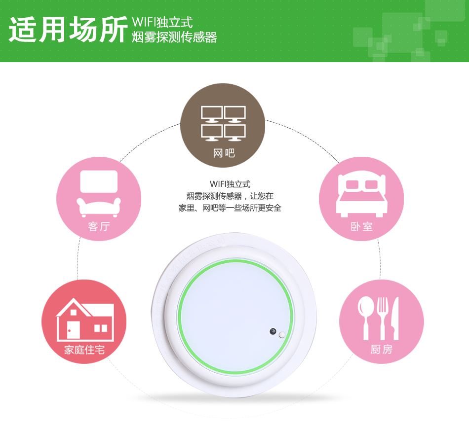 JTY-GD-WIFI270獨立式煙霧探測傳感器場所