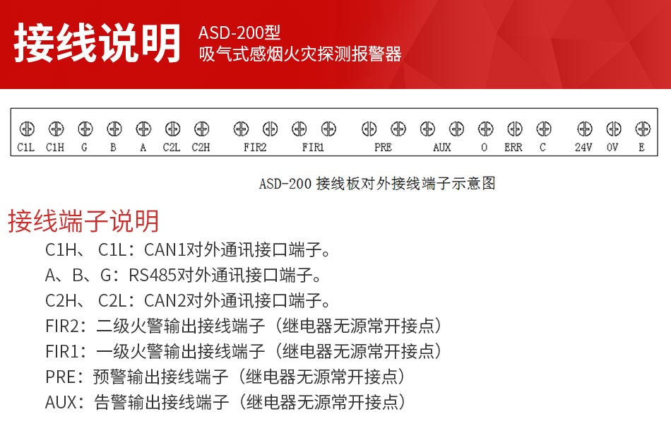 ASD-200吸氣式感煙火災(zāi)探測器接線