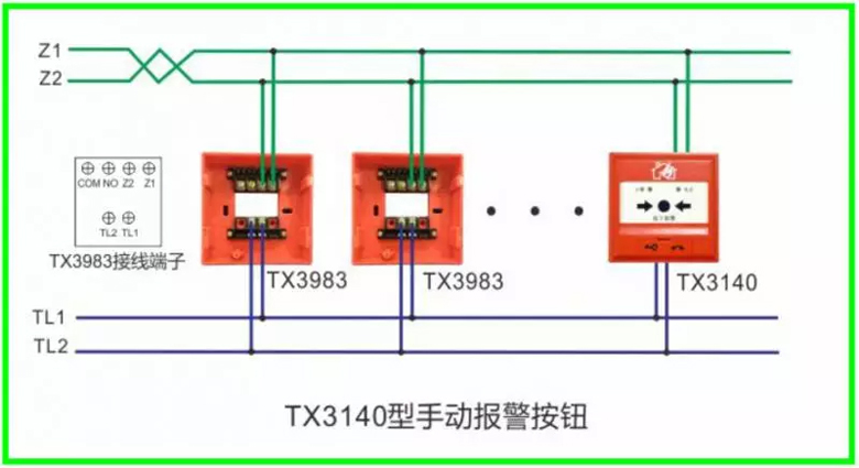 泰和安火災(zāi)報(bào)警產(chǎn)品接線示意圖