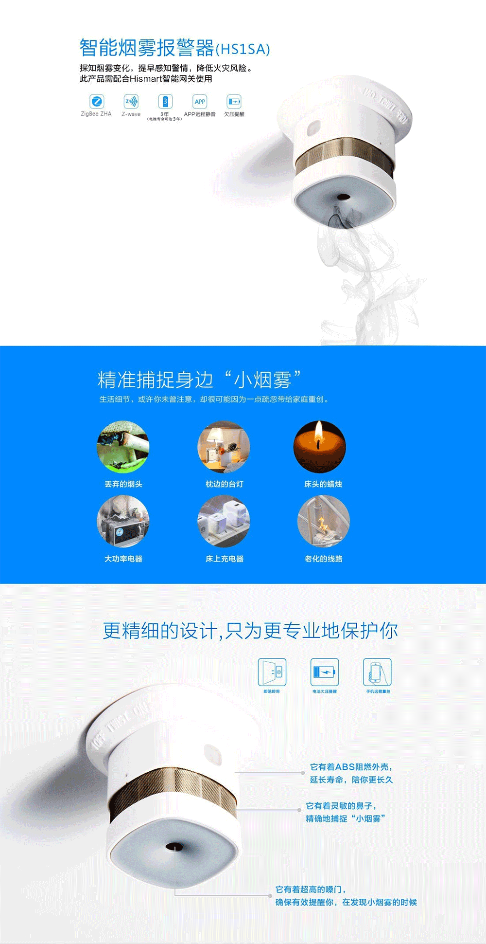 HS1SA獨(dú)立式光電感煙火災(zāi)探測報(bào)警器 