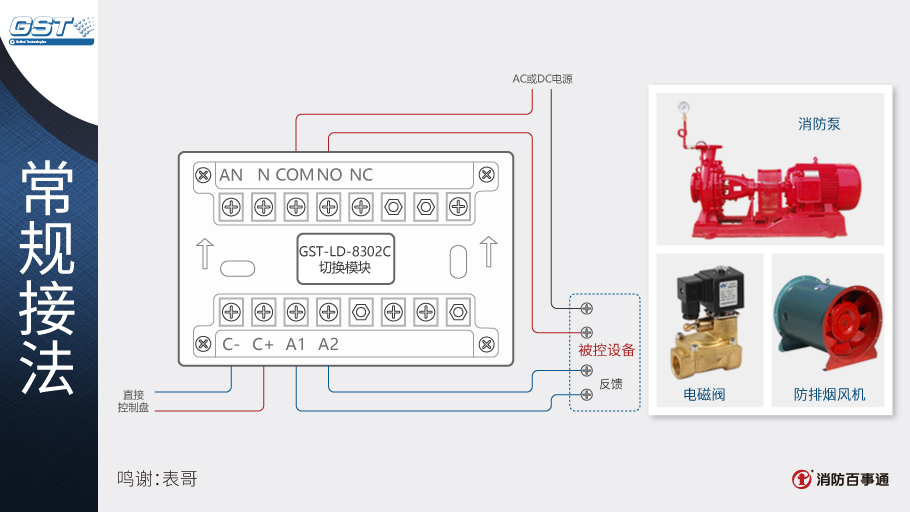 海灣GST-LD-8302C切換模塊接線(xiàn)