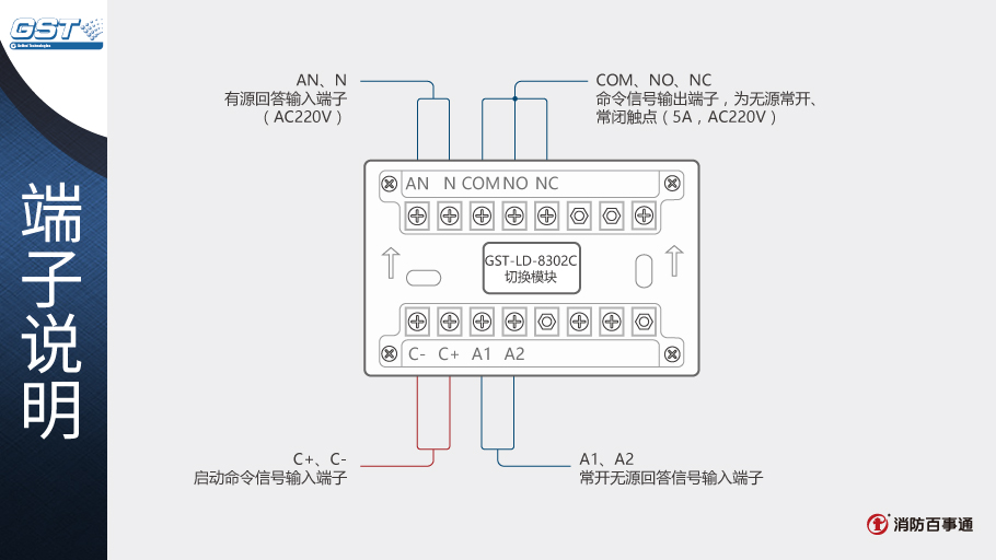 海灣GST-LD-8302C切換模塊接線(xiàn)