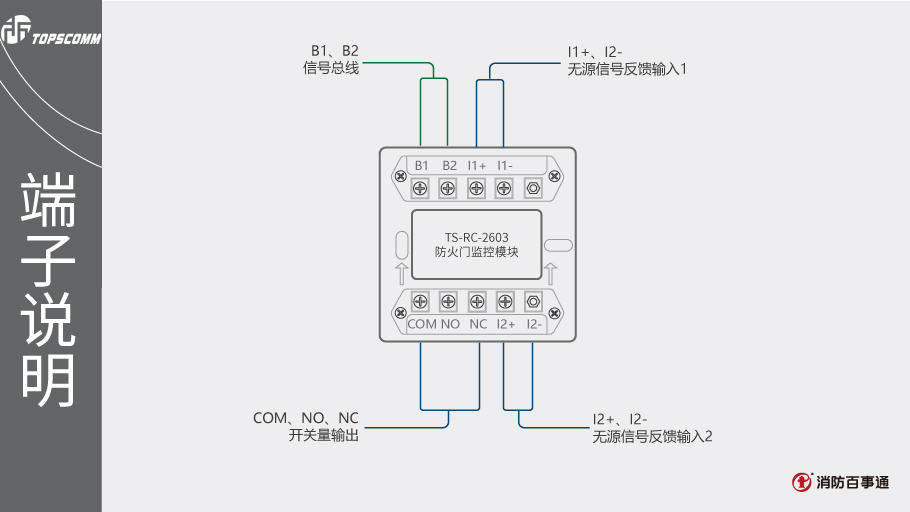 鼎信消防TS-RC-2603防火門監(jiān)控模塊端子說明