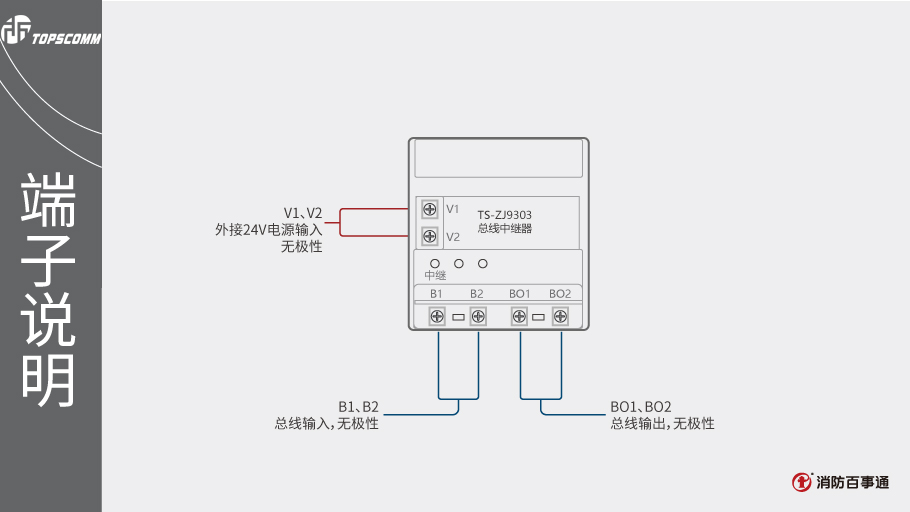 TS-ZJ9303總線中繼器端子說(shuō)明
