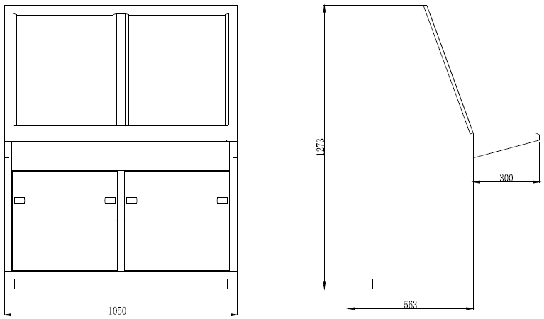 GS-QT8000型雙節(jié)琴臺柜外形示意圖