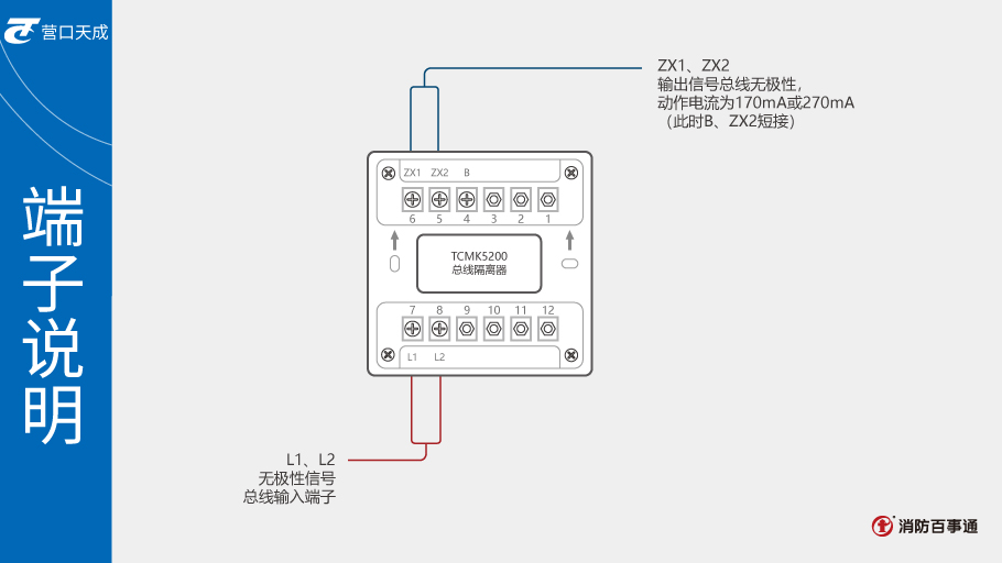 TCMK5200總線隔離器端子說(shuō)明