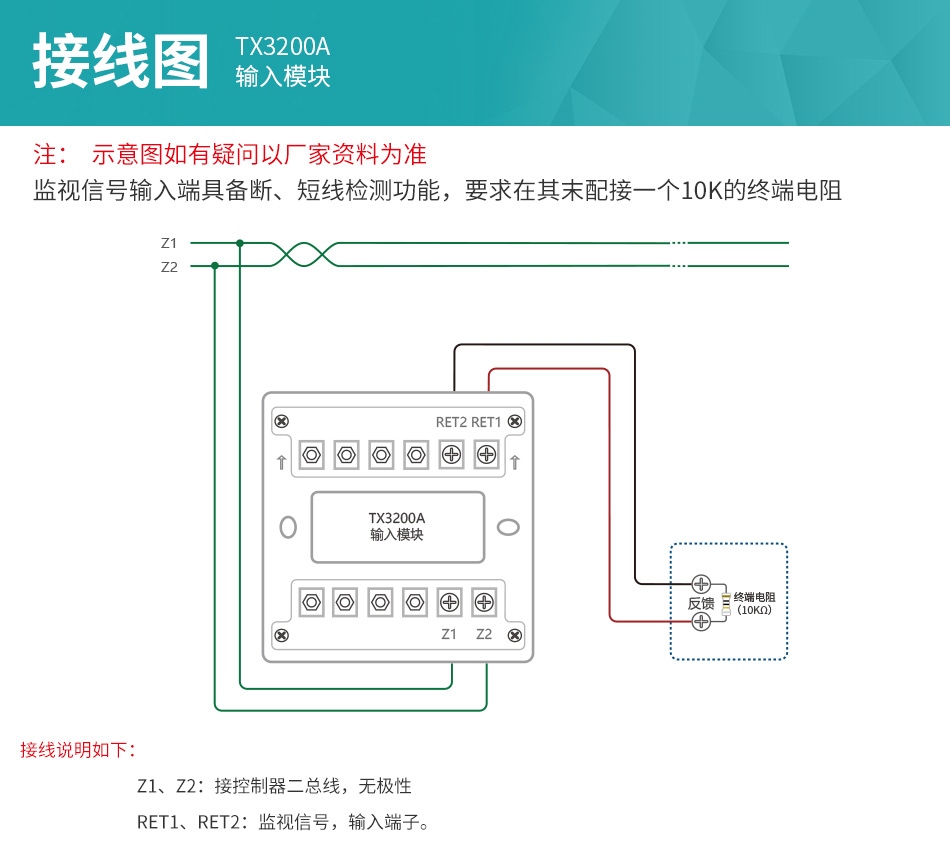 TX3200A輸入模塊接線說明