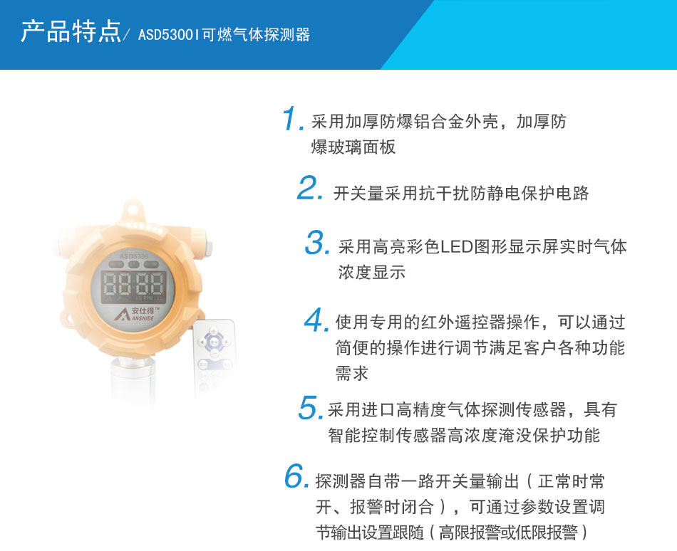 ASD5300I可燃?xì)怏w探測器 4-20mA