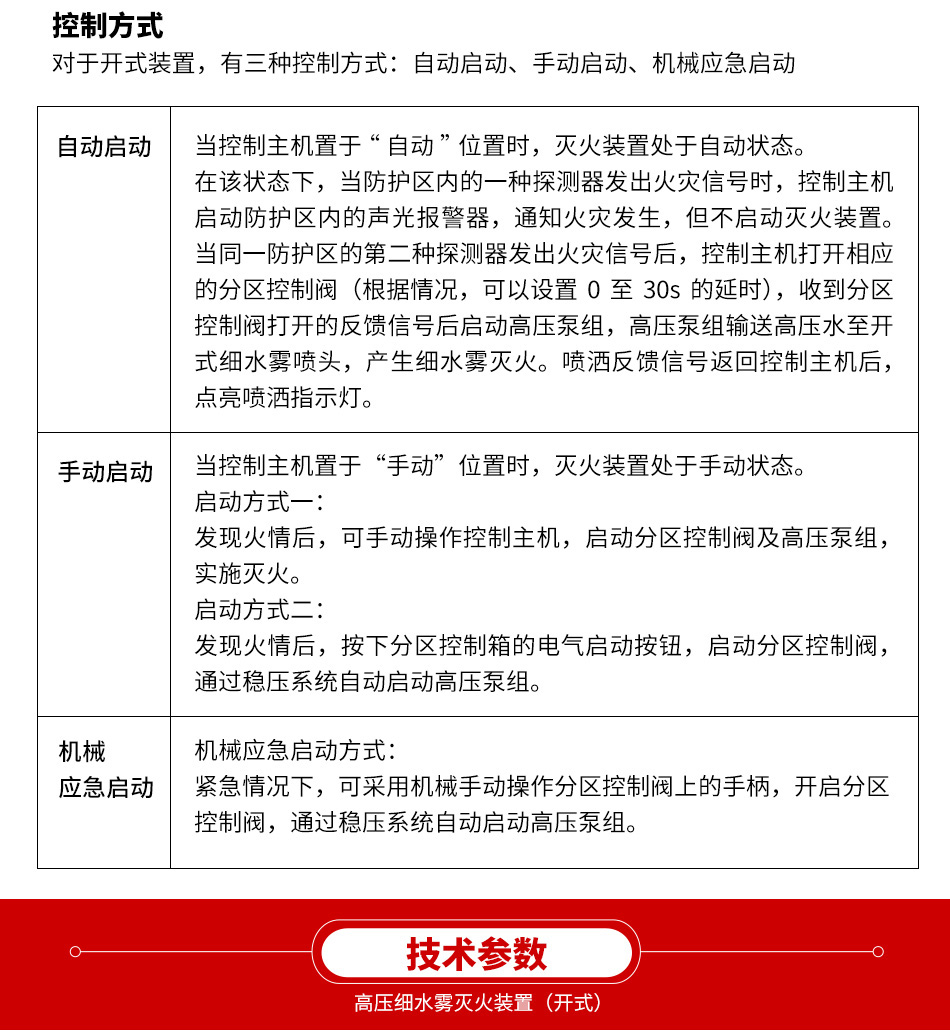 高壓細水霧滅火裝置（開式）