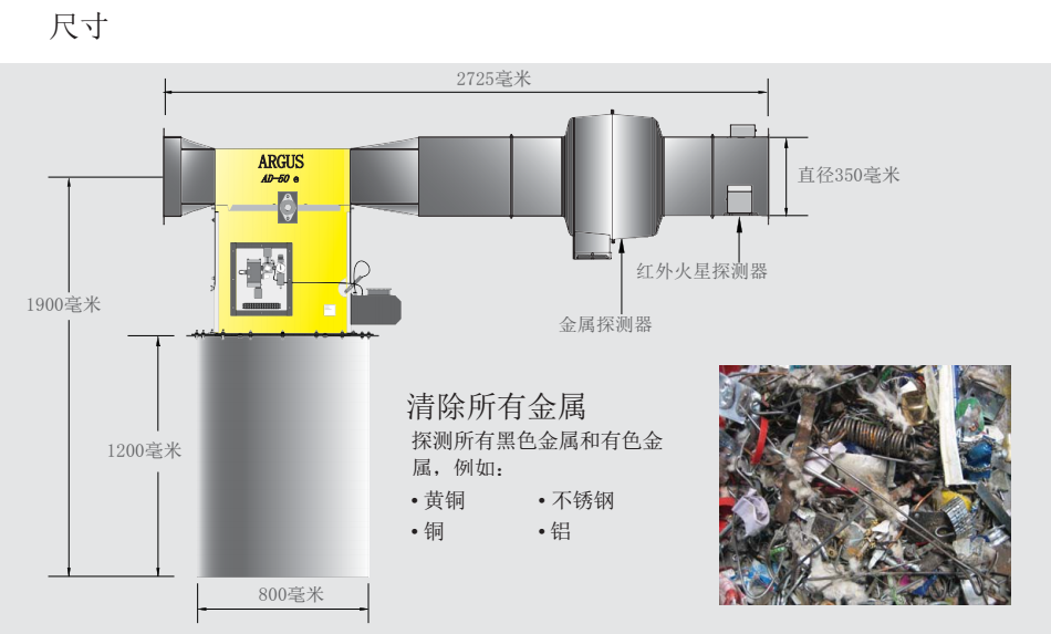 AD-50eC THS-TT金屬火星探除器系統(tǒng)安裝尺寸