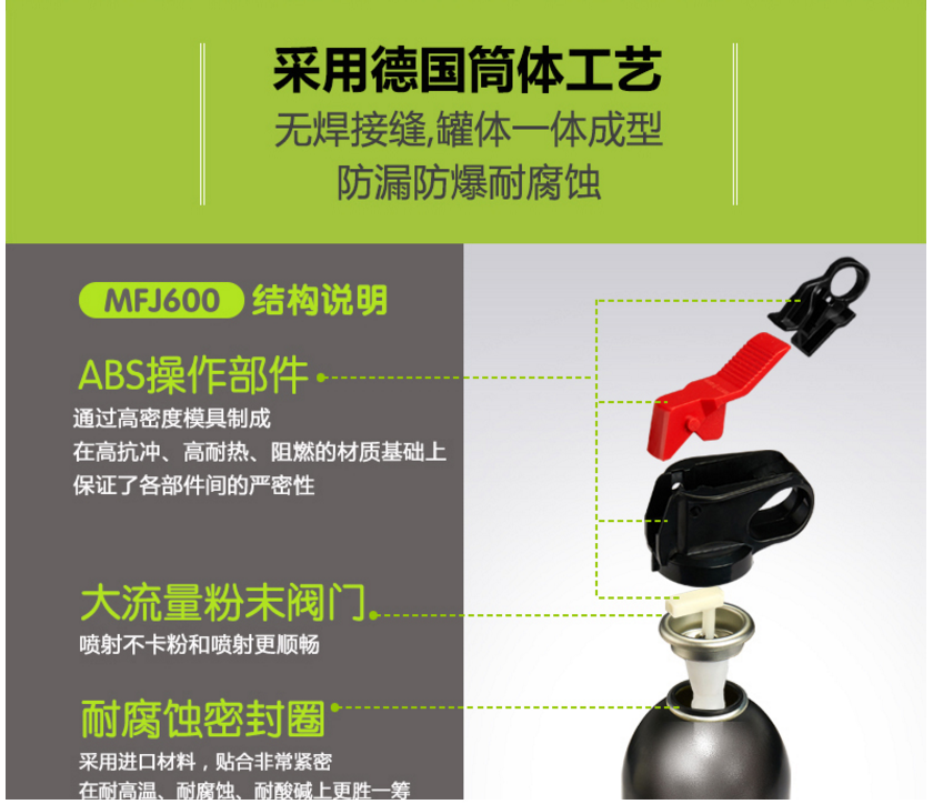 MFJ600鋁合金干粉滅火器家庭版細(xì)節(jié)展示