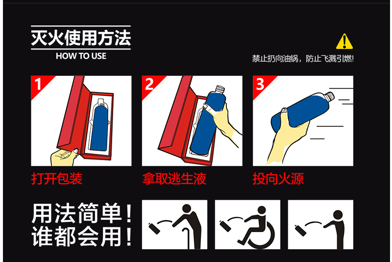 投擲型應(yīng)急滅火逃生瓶 水科技逃生液使用說明