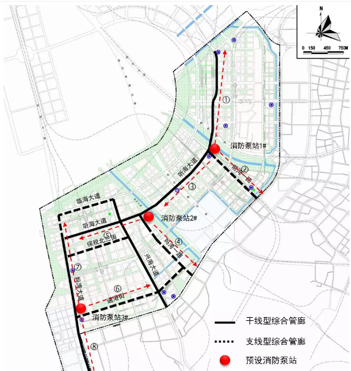 前海綜合管廊消防泵房布局示意圖
