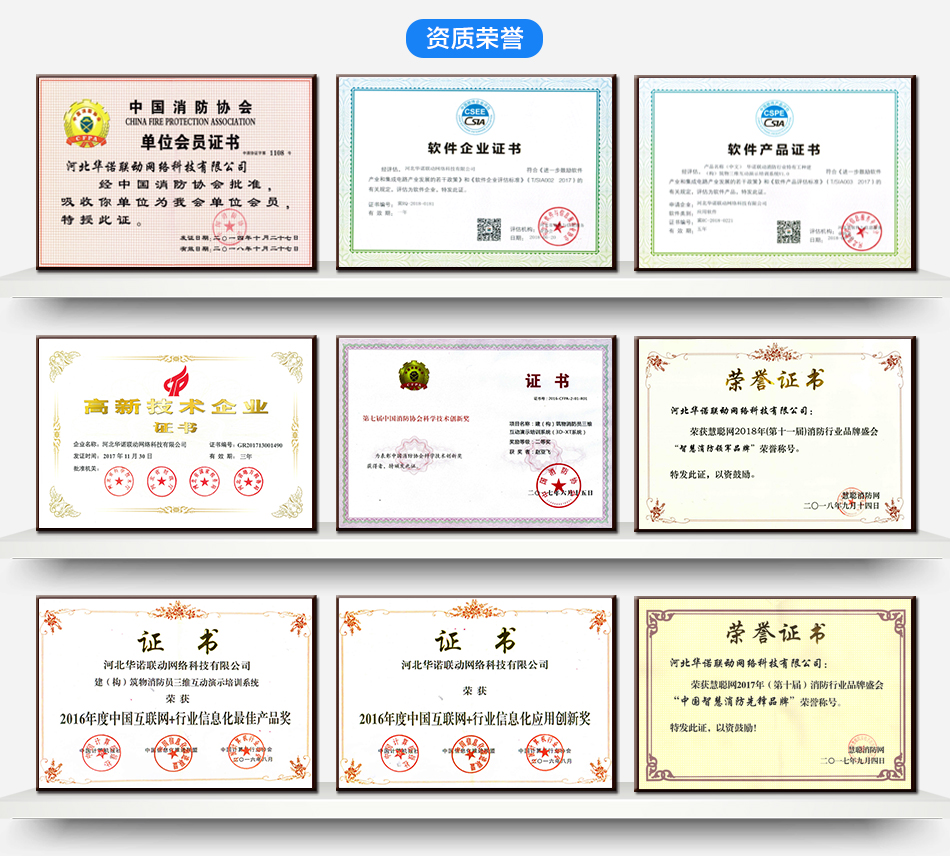 3D-XT建（構(gòu)）筑物消防員三維互動(dòng)演示培訓(xùn)系統(tǒng)資質(zhì)榮譽(yù)